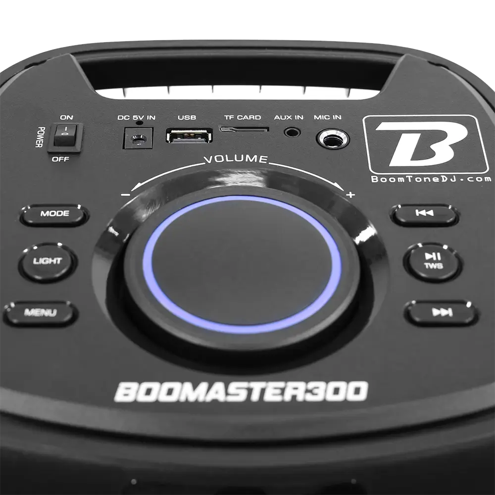 Tragbarer batteriebetriebener Lautsprecher 'BOOMaster 300' - 250W mit Bluetooth, LED