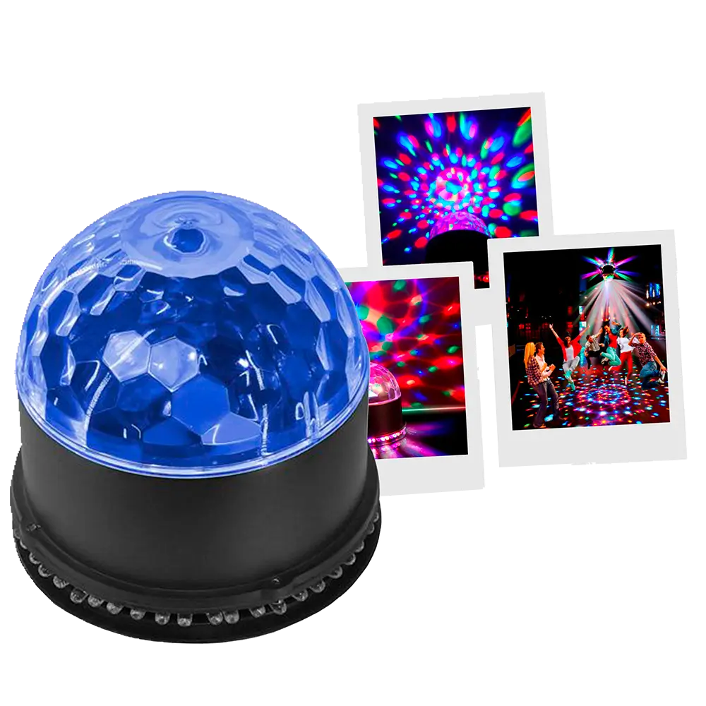 LED-Lichtspiel "SunBall" - 48 RGB-LEDs, Sonnen- und Discokugel-Effekte, Auto- und Audiomodus