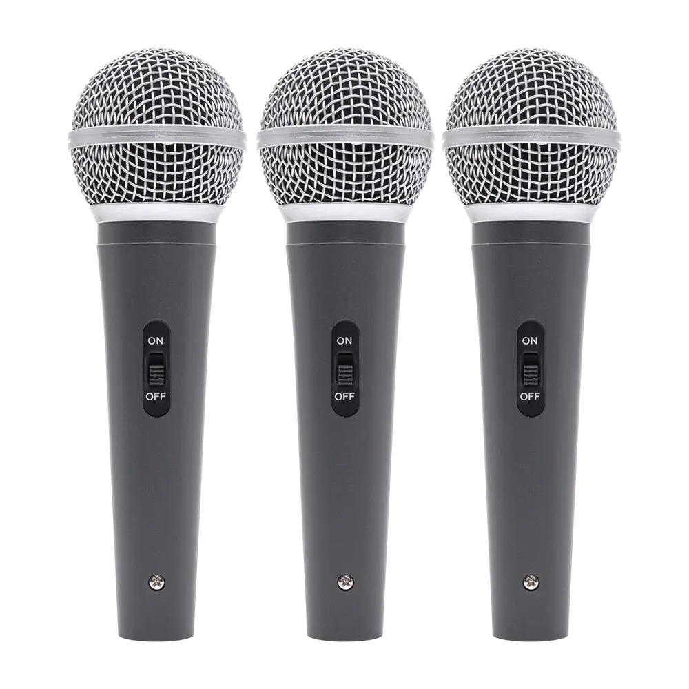 Dynamisches Mikrofon „MIC 300“ Mac Mah – 3er-Pack kabelgebundene Mikrofone mit Koffer, Klemmen, Superniere, XLR