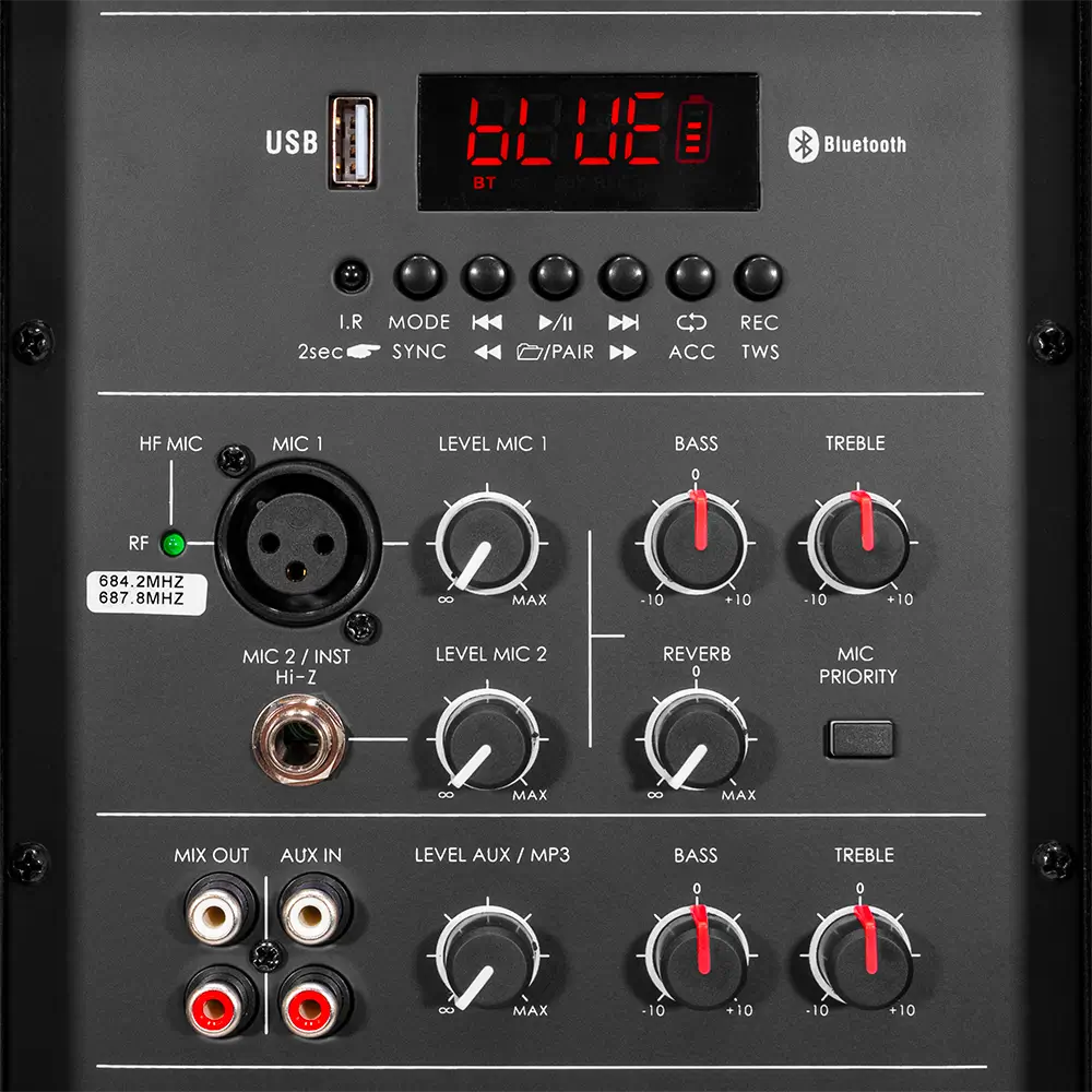 Tragbarer Lautsprecher „Mobile Pro 15“ Mac Mah – 600W, Bluetooth, 2 UHF-Mikrofone