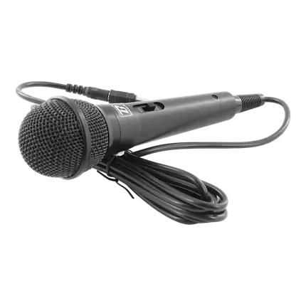 Dynamisches Mikrofon MIC10 - Niere, 3 m Kabel, Miniklinke + 6,35-mm-Adapter