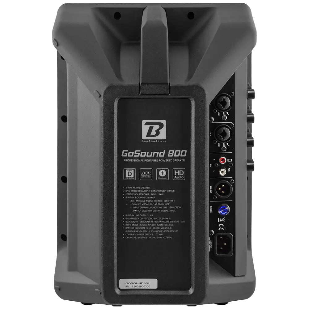 Tragbarer Lautsprecher "GoSound 800" - 100W RMS, Bluetooth 5.0, DSP 4 Modi, 4-Stunden-Akku