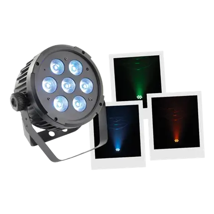 7x10W 5in1 LED-PAR-Scheinwerfer - 7 RGBWA-LEDs, DMX, Auto- und Musikmodus und Fernbedienung