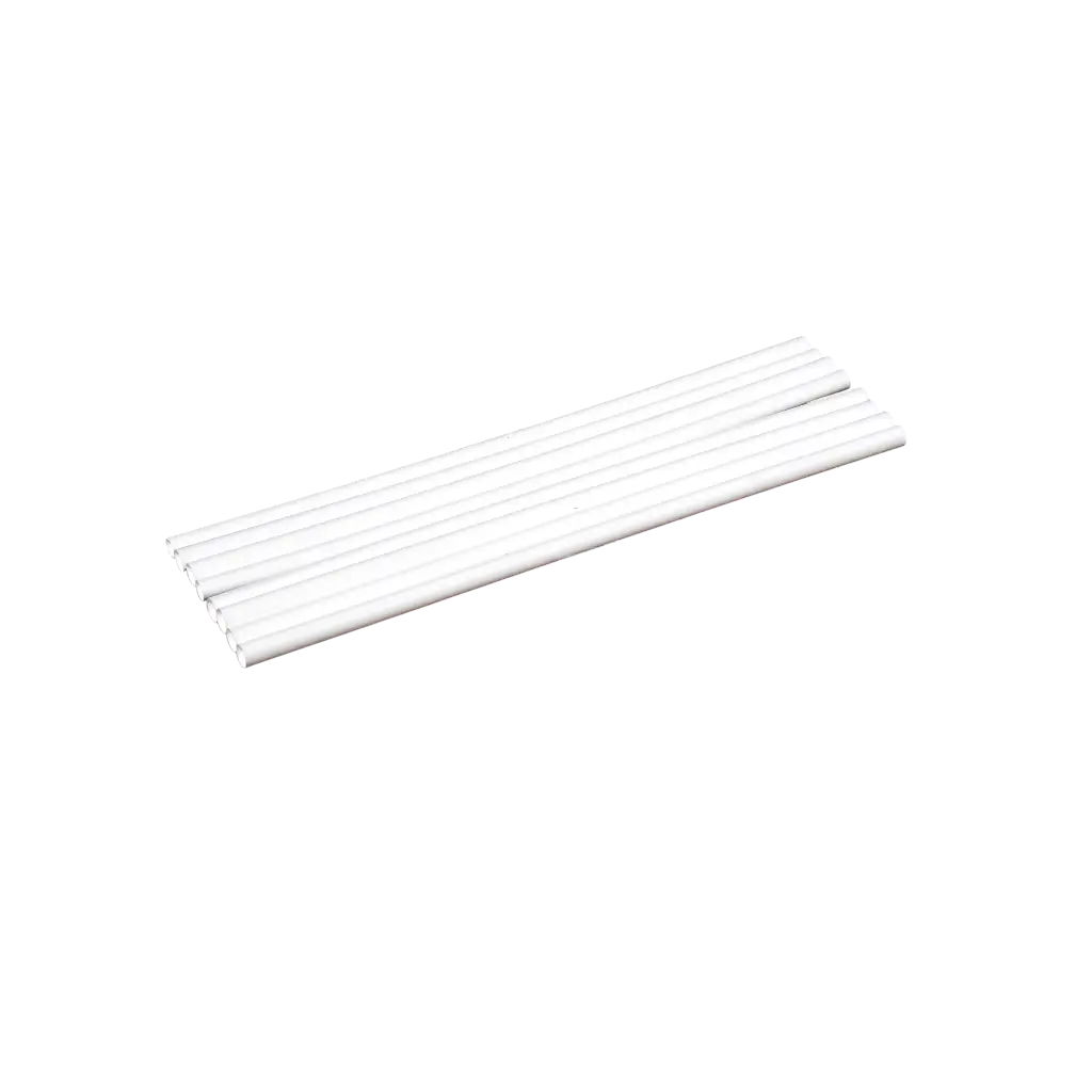 Weißer recycelbarer PP-Strohhalm 20cm ø 6mm - Lebensmittelzertifiziert und wiederverwendbar (Packung zu 250)