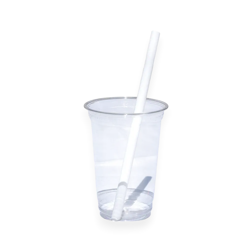 Abgeschrägter Bubble Tea-Strohhalm aus weißem, recycelbarem PP 23cm ø 12mm - lebensmittelzertifiziert und wiederverwendbar (100 Stück)