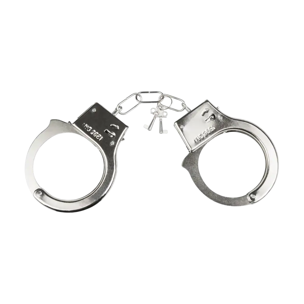 Handschellen aus Metall mit Schlüssel - Polizeikostüm