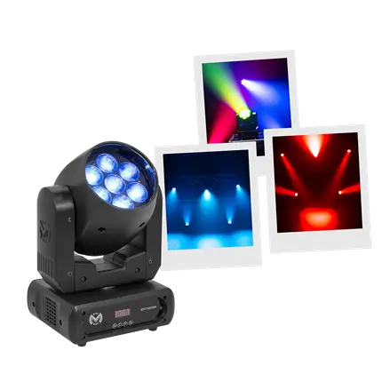 Professionelle LED Wash Leier, IZY 715 Zoom - Stroboskop & DMX - Mac Mah
