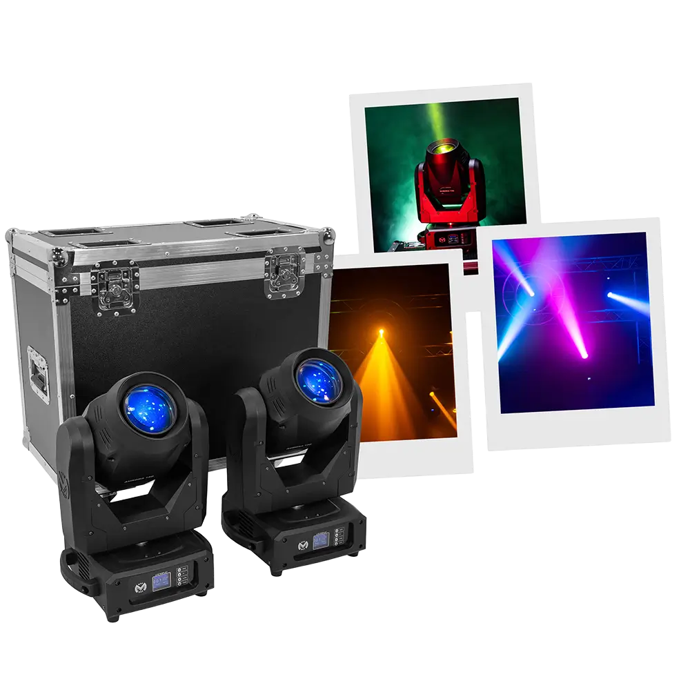 Pack 2 Hybrid-Lyriden "Aurora 150 BSW" beam + spot + wash mit flight case - Mac Mah