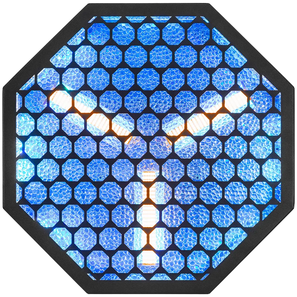 Retro-LED-Effekt "Amber-O" achteckig Bernstein + RGB DMX - Mac Mah