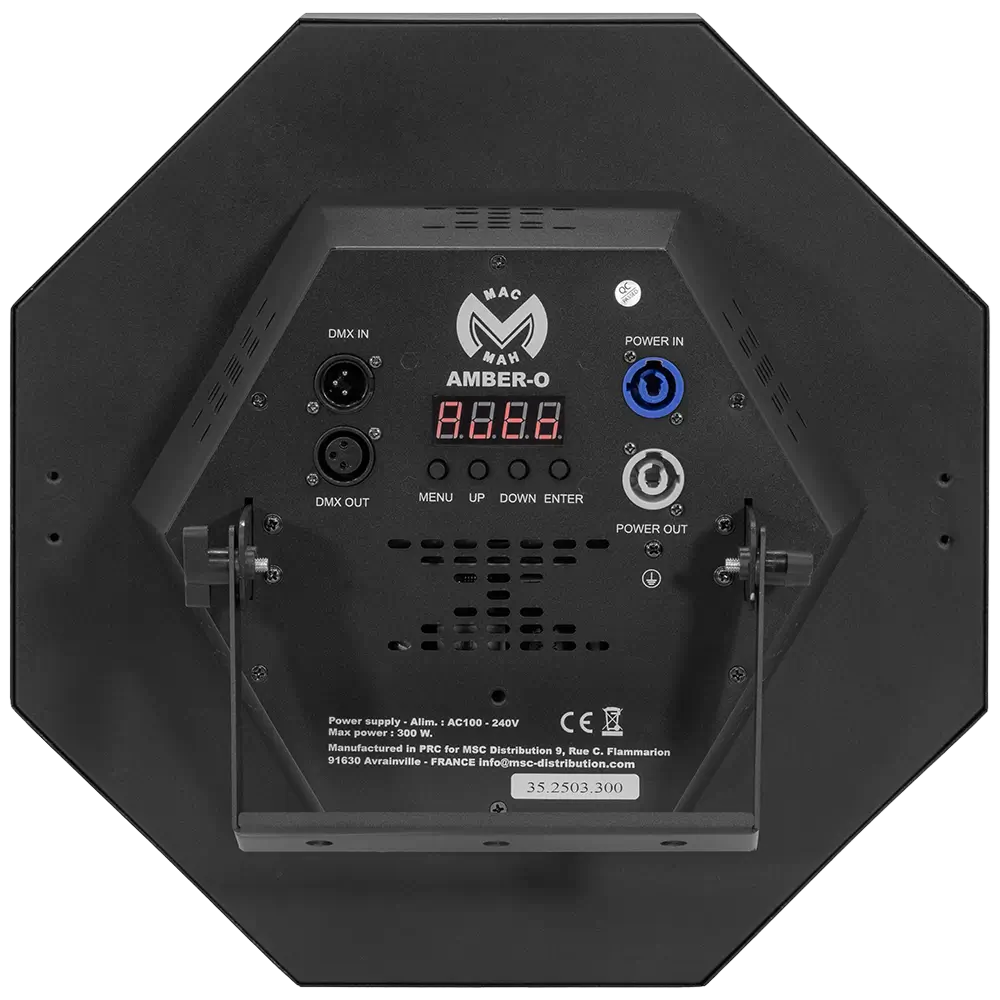 Retro-LED-Effekt "Amber-O" achteckig Bernstein + RGB DMX - Mac Mah