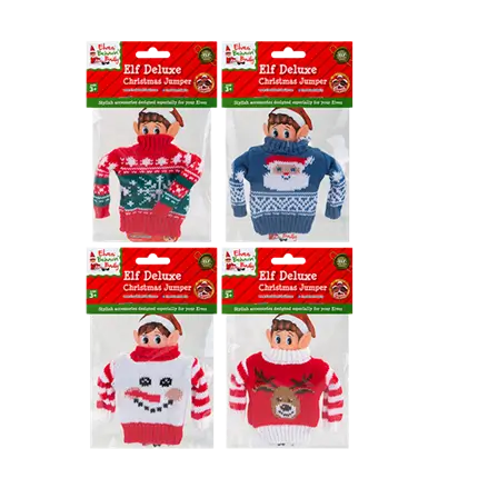 Wichtelkostüm Weihnachtspullover (4er-Set)