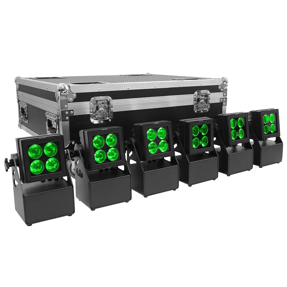 PAR LED-Scheinwerfer Evolite Tropikolor 4x15W FC - auf Batterie IP65 (x6)