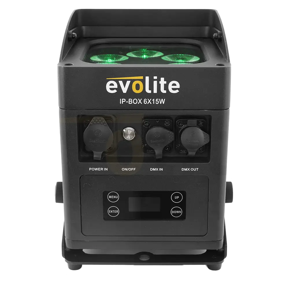 Wasserdichter Scheinwerfer Evolite IP-Box 6×15W - LED auf Batterie IP65