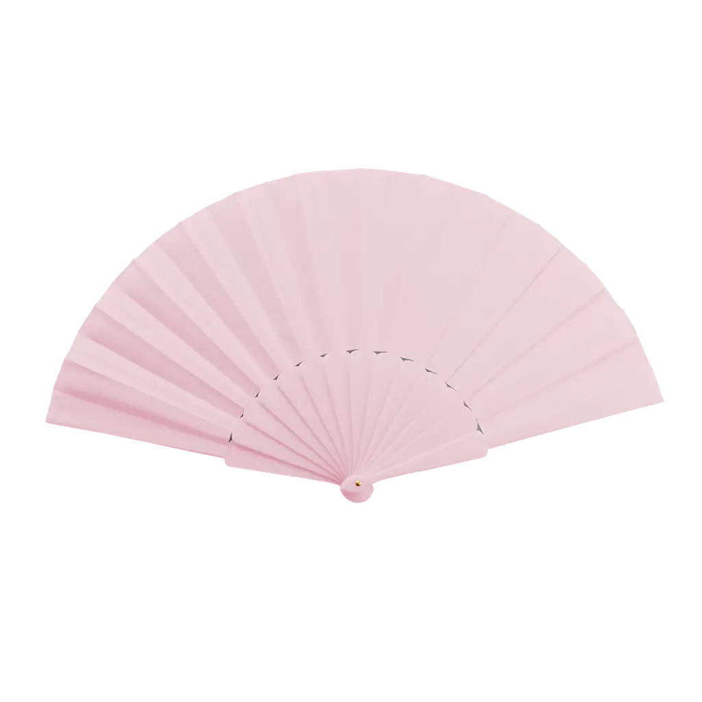 Fächer aus Stoff Farbe Hellrosa - 43cm