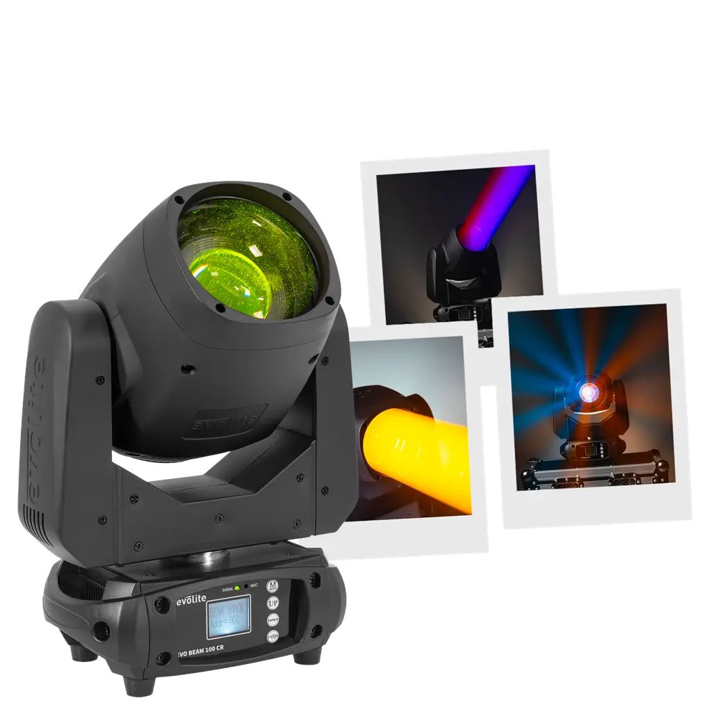 100W Beam-Scheinwerfer - Evo Beam 100 CR Evolite - DMX-Steuerung & mehrfarbige LEDs