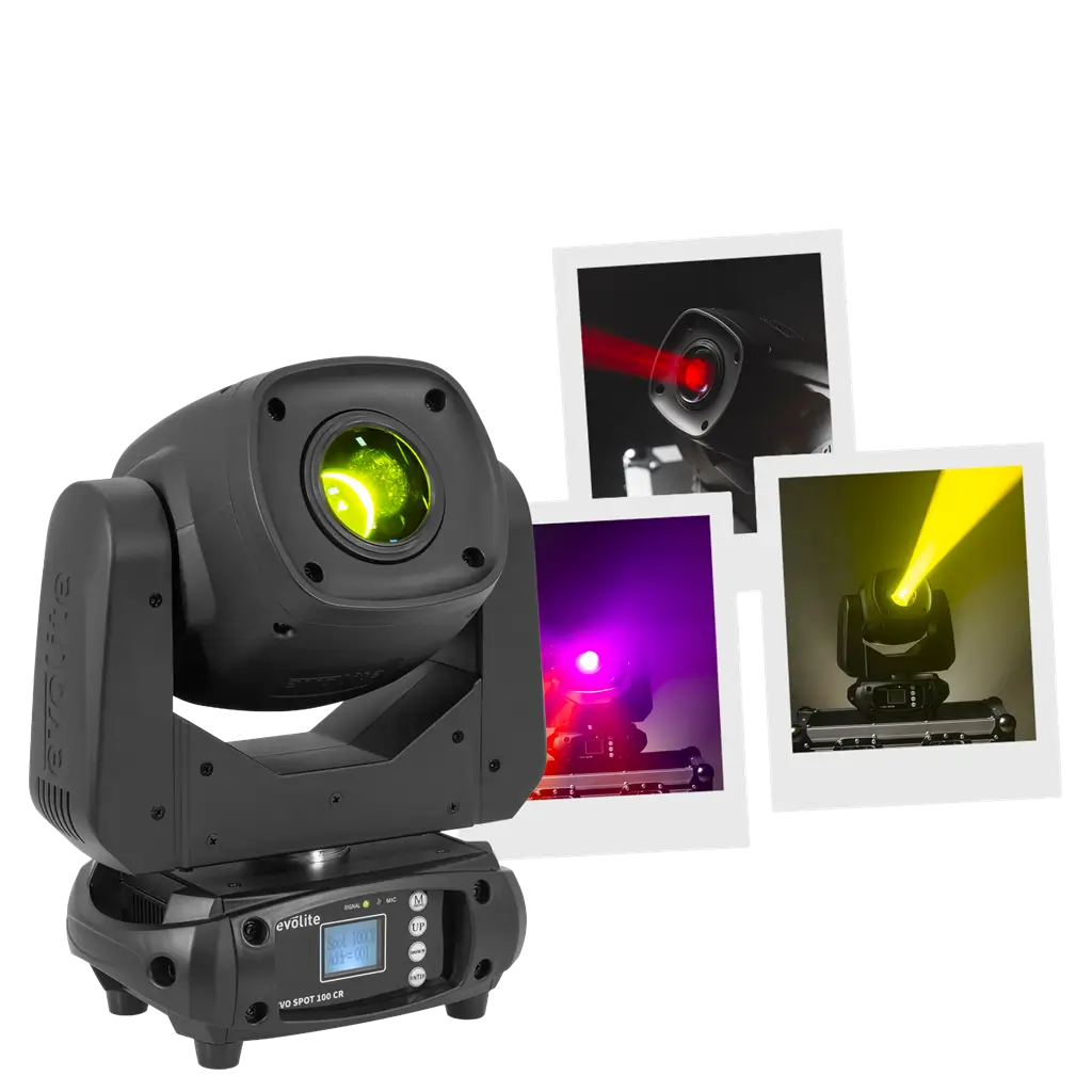 Spot-Scheinwerfer 100 W - Evo Spot 100 CR Evolite - Mehrfarbige LED & DMX-Steuerung