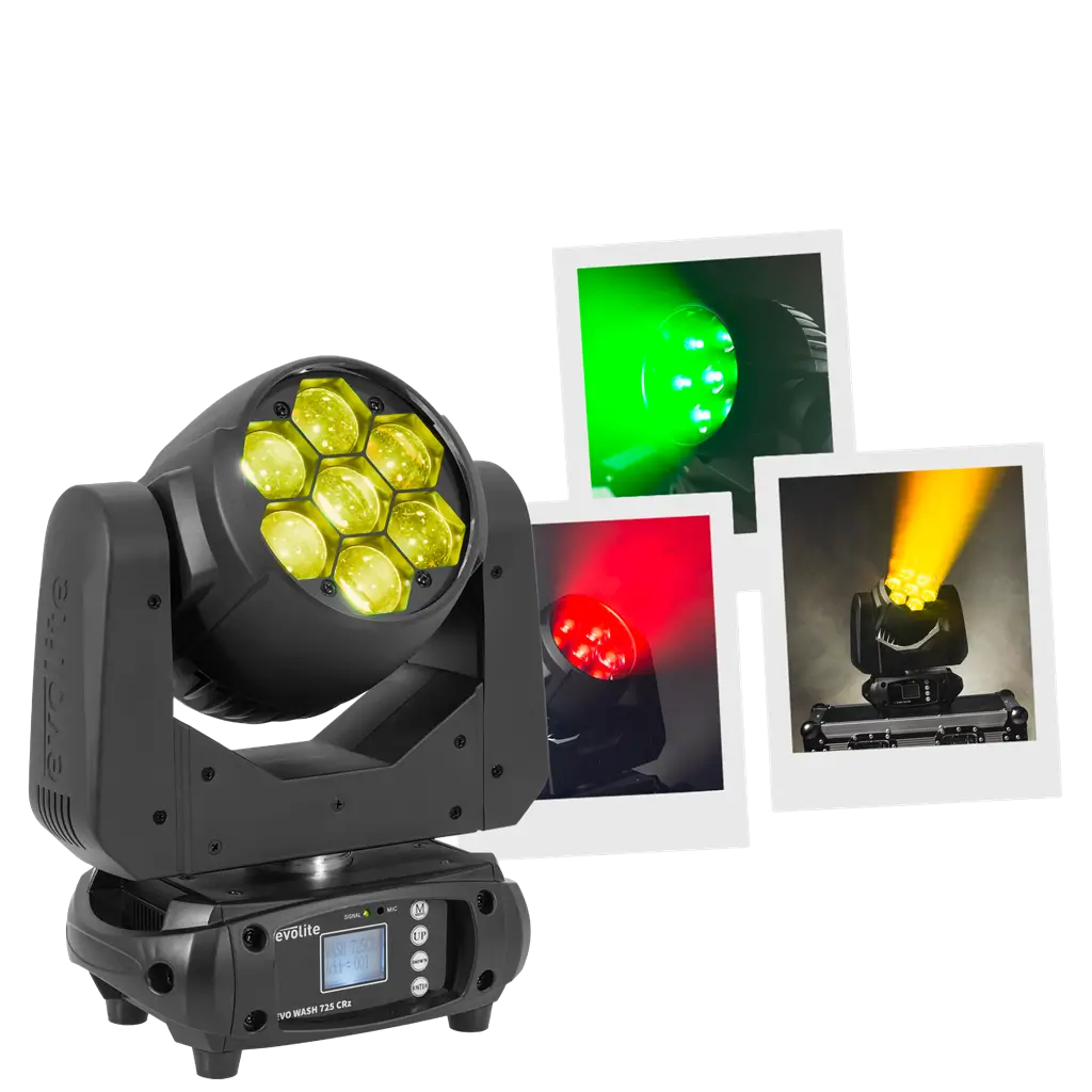 Wash-Scheinwerfer 725 W - Evo Wash 725 CRz Evolite - Mehrfarbige LED & DMX-Steuerung
