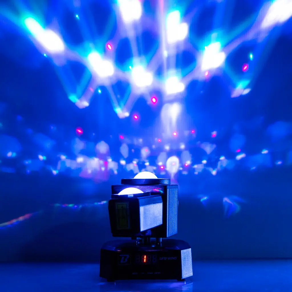 50 W Multifunktionsscheinwerfer - UFO Wing BoomTone DJ - LED + LASER + Stroboskop + Strahlen, DMX-steuerbar