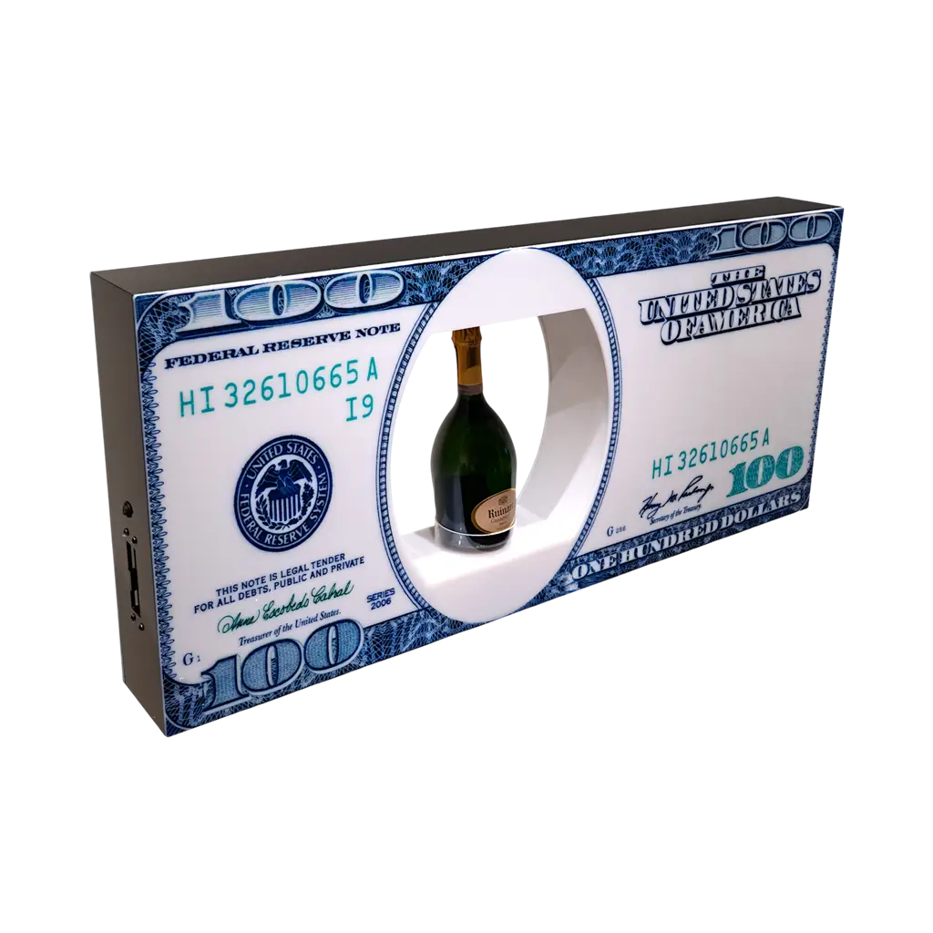 Service-Ritual "Dollar" - Leuchtendes VIP-Flaschen-Display | By Sparklers®.