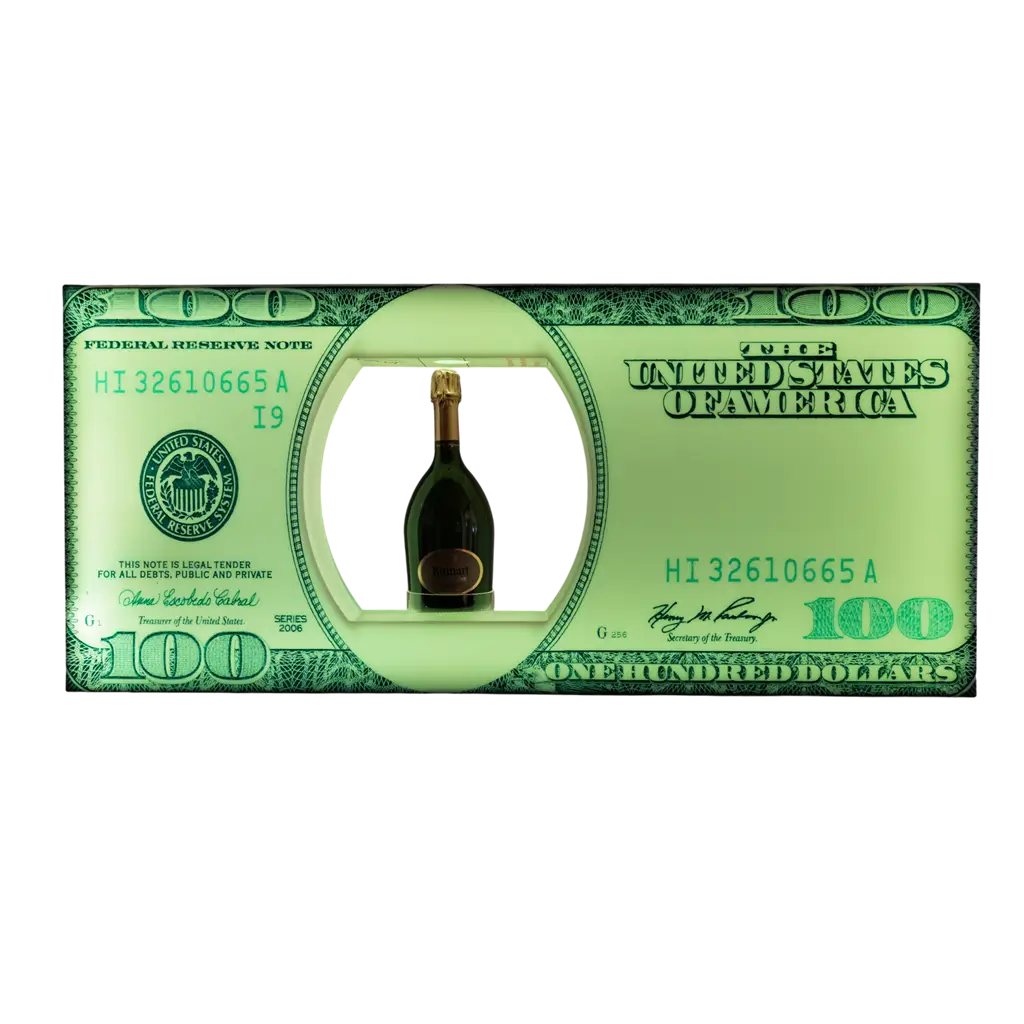 Service-Ritual "Dollar" - Leuchtendes VIP-Flaschen-Display | By Sparklers®.