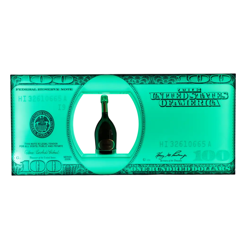 Service-Ritual "Dollar" - Leuchtendes VIP-Flaschen-Display | By Sparklers®.