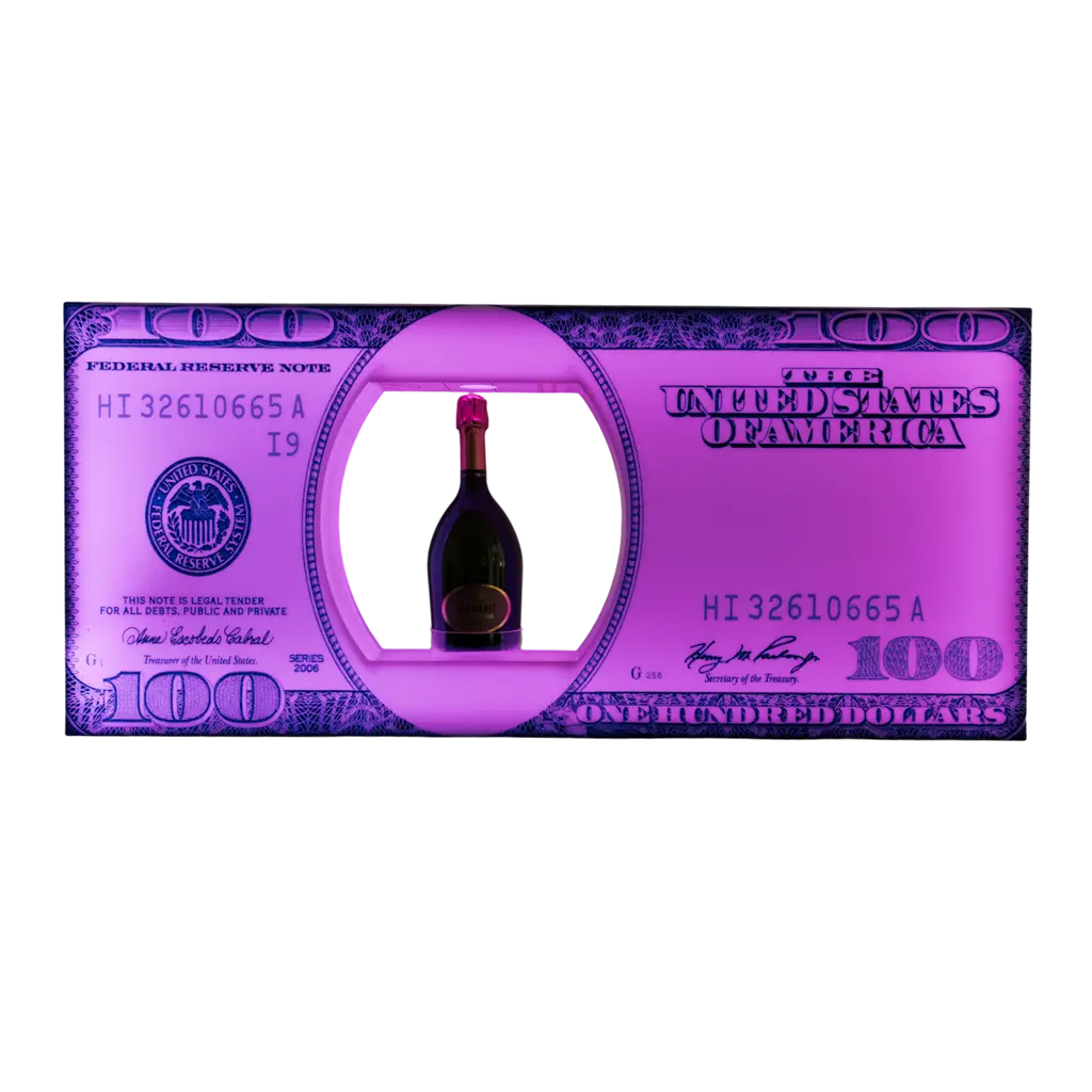 Service-Ritual "Dollar" - Leuchtendes VIP-Flaschen-Display | By Sparklers®.