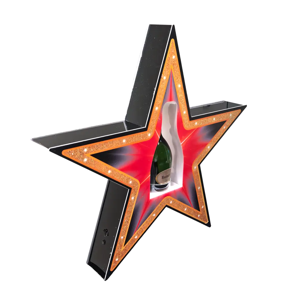 Service-Ritual "Stern" - Leuchtendes VIP-Flaschen-Display | By Sparklers®.