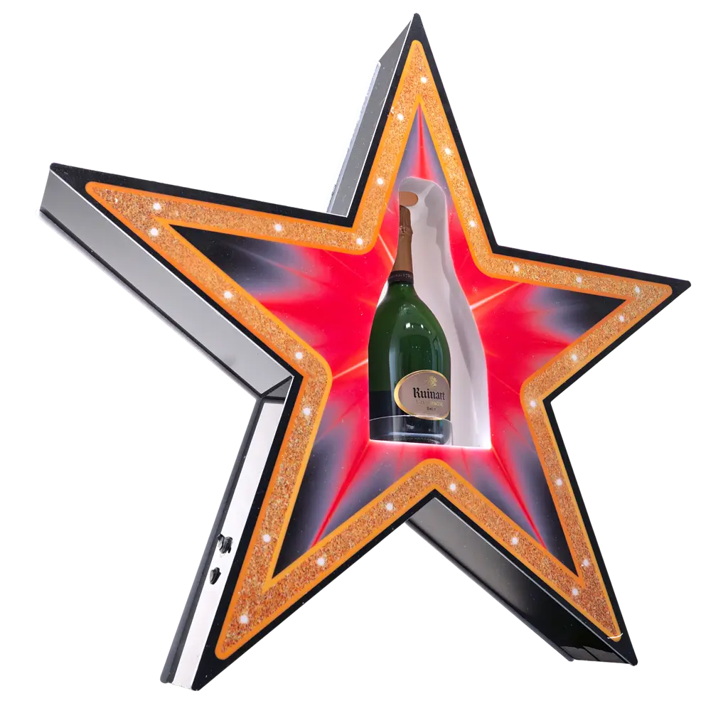 Service-Ritual "Stern" - Leuchtendes VIP-Flaschen-Display | By Sparklers®.
