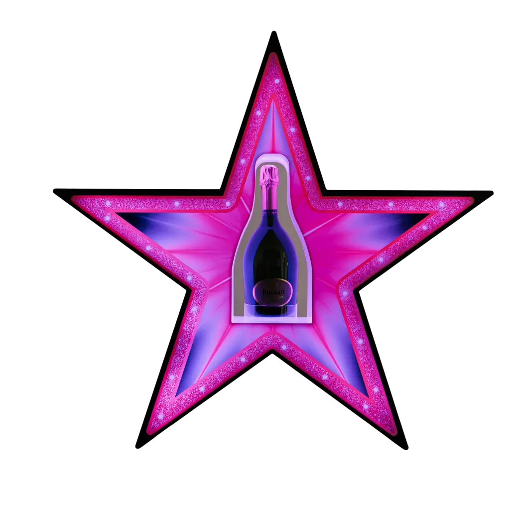 Service-Ritual "Stern" - Leuchtendes VIP-Flaschen-Display | By Sparklers®.