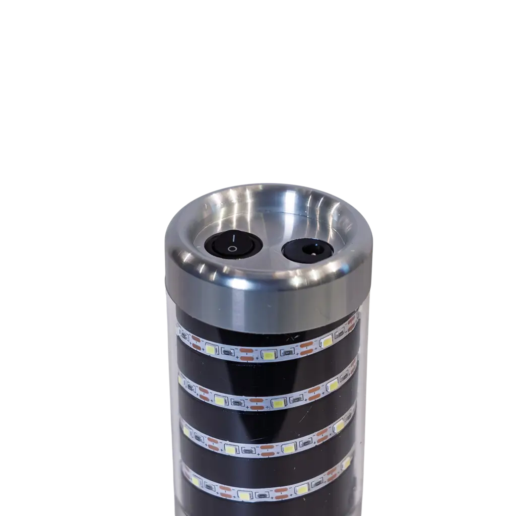 LED-Stock Flasche "Granate" Schwarz, 24 cm - Wiederaufladbar