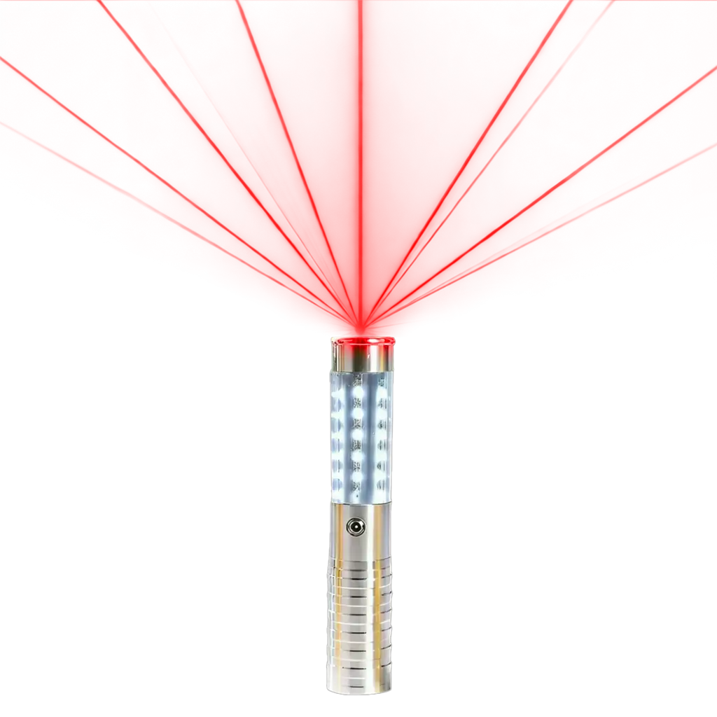 LED-Stock VIP-Flasche Silber mit rotem Laser - 24 cm