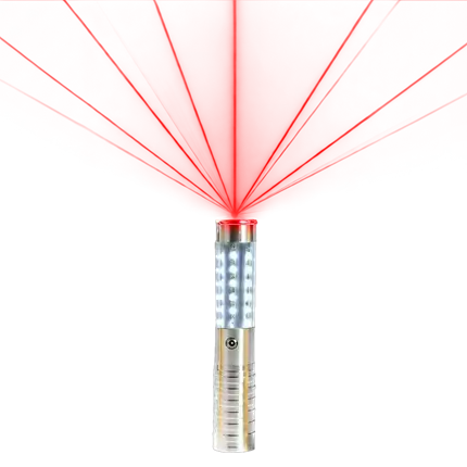LED-Stock VIP-Flasche Silber mit rotem Laser - 24 cm