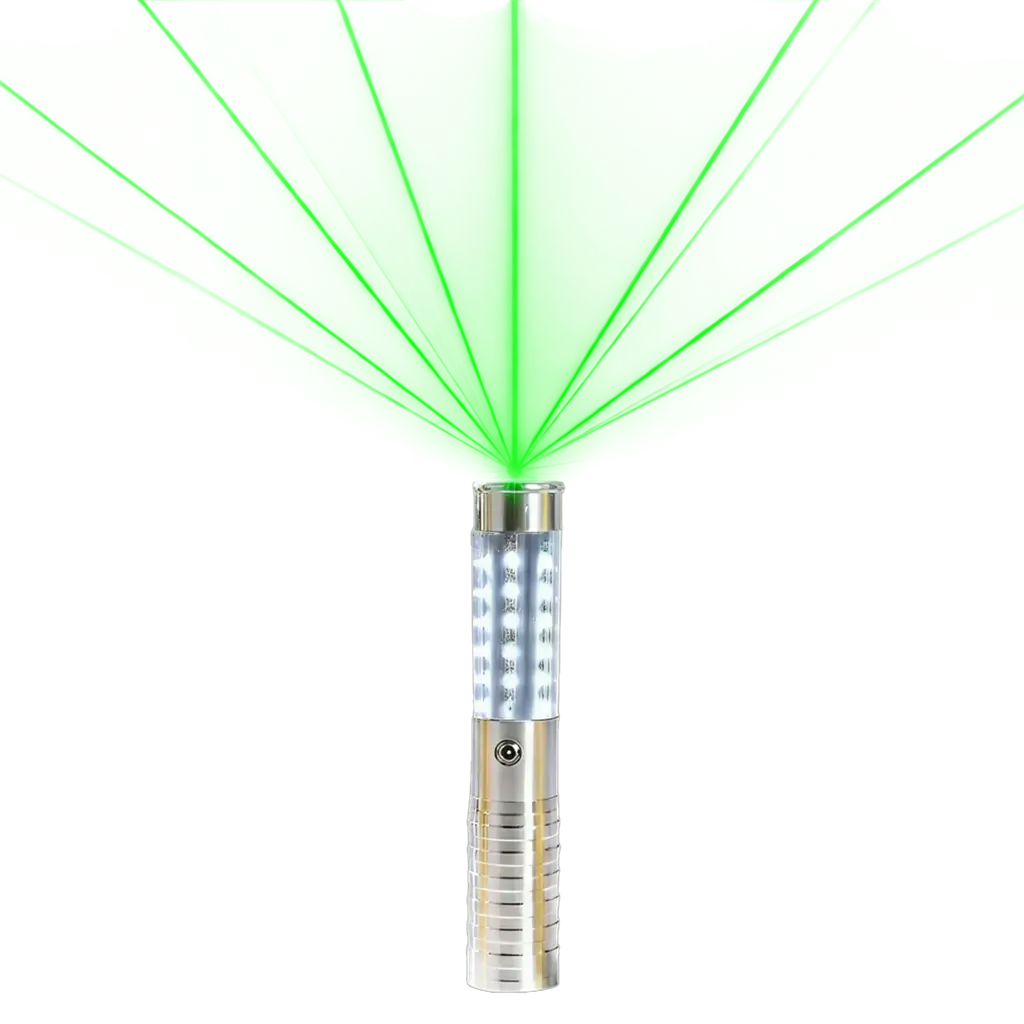 LED-Stock VIP-Flasche Silber mit grünem Laser - 24 cm