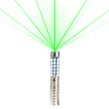 LED-Stock VIP-Flasche Silber mit grünem Laser - 24 cm