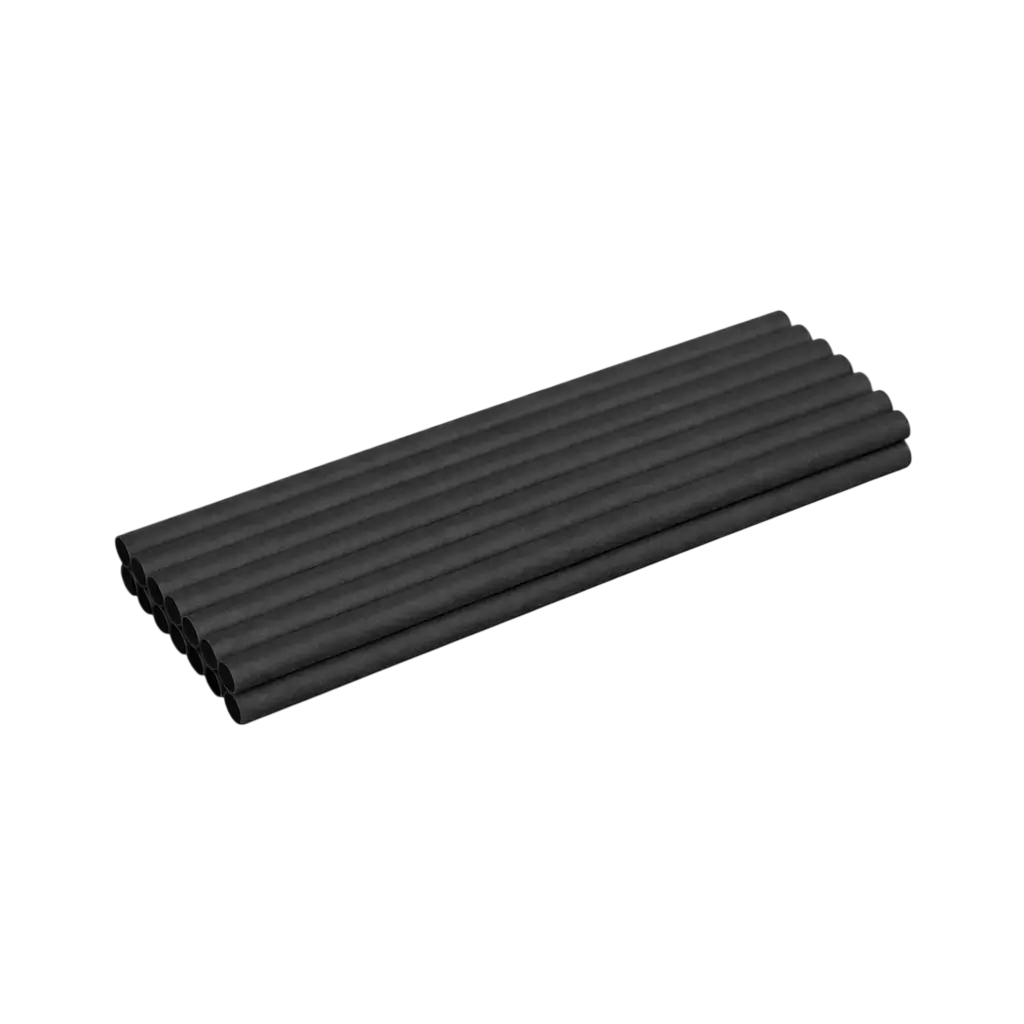 CAÏPI Strohhalm aus Naturfaser schwarz 15cm ø 6mm - Kompostierbar & biologisch abbaubar - (Packung zu 250)
