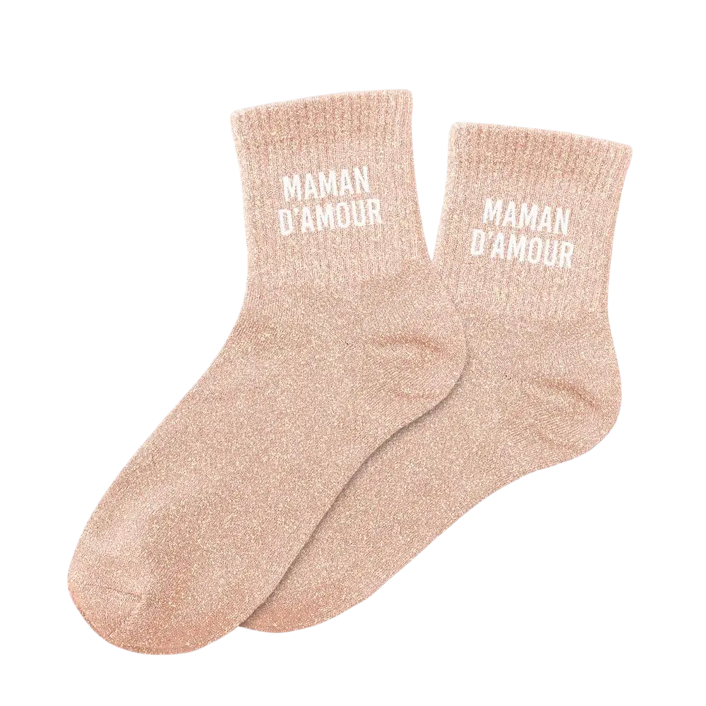 Glitzersocken Mama d'amour - Einheitsgröße 36-42