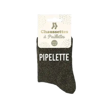 Pailletten-Socken Pfeiferin - Einheitsgröße 36-42