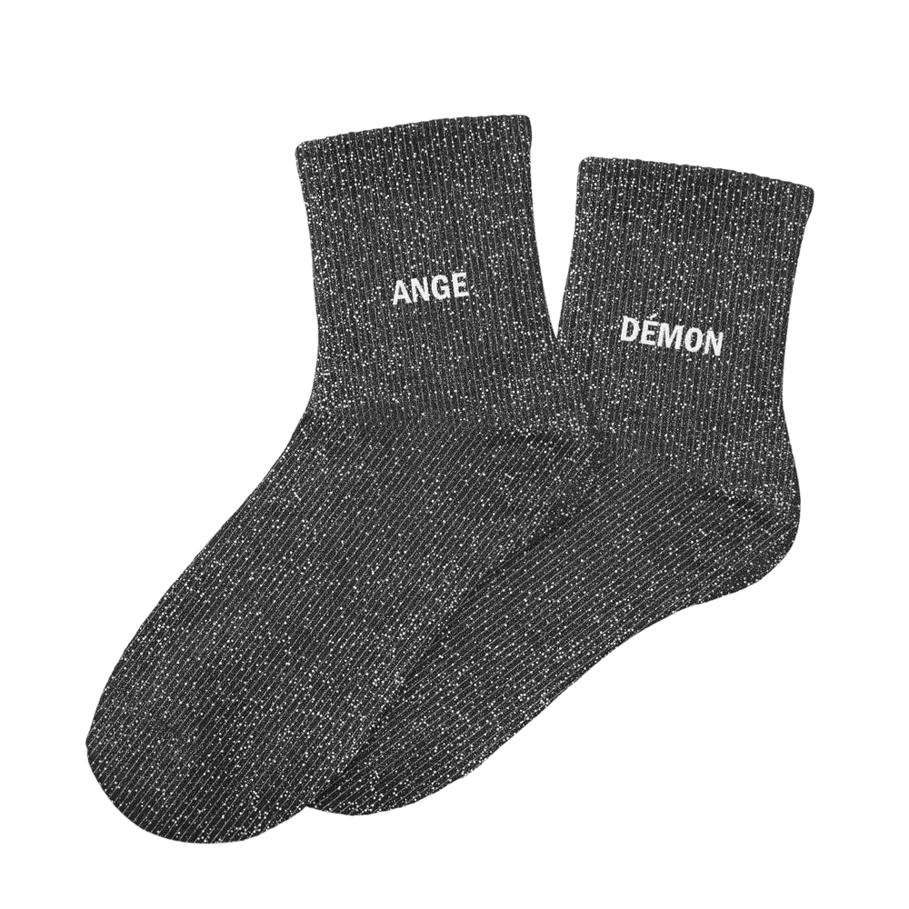 Glitzersocken Duo Engel Demon - Einheitsgröße 36-42