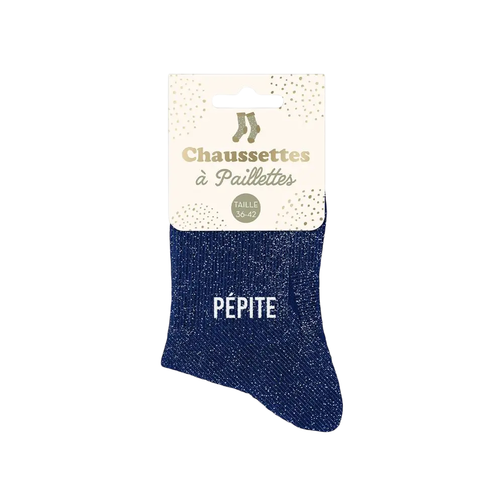 Socken mit Pepita-Glitzer - Einheitsgröße 36-42