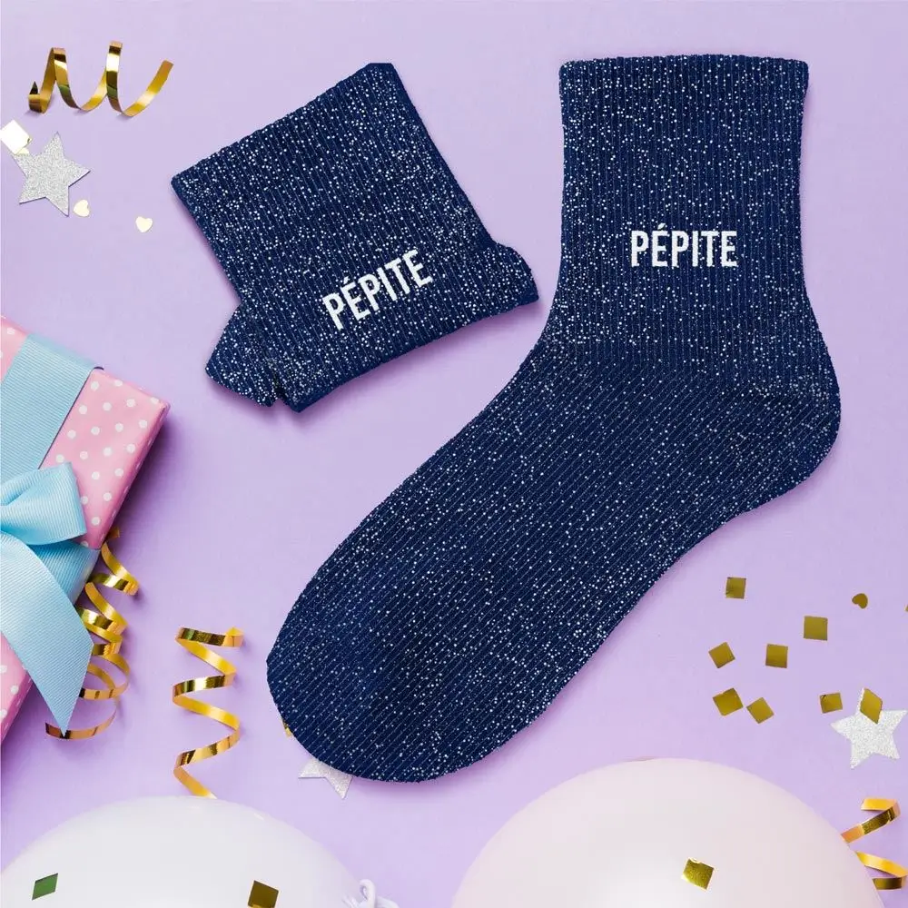 Socken mit Pepita-Glitzer - Einheitsgröße 36-42