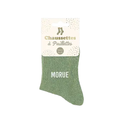 Glitzersocken Kabeljau - Einheitsgröße 36-42