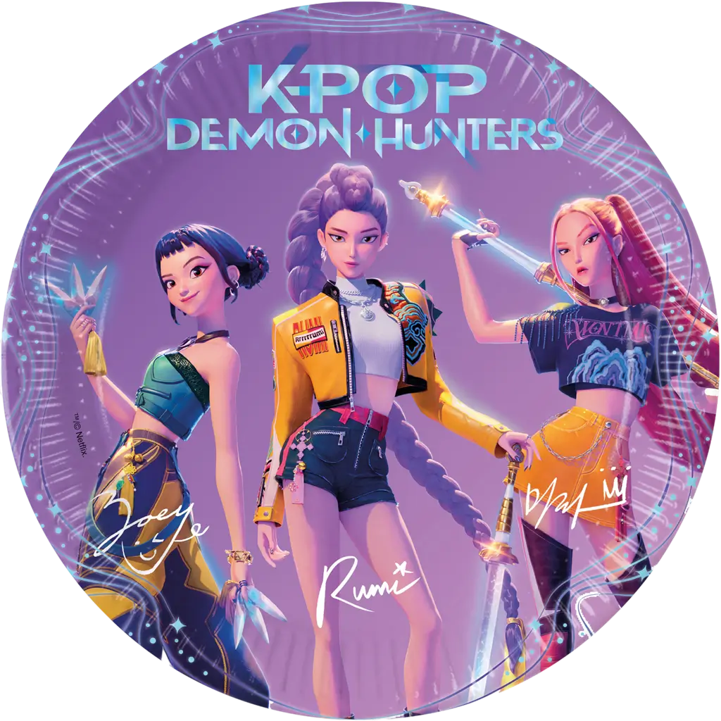 Pappteller K-POP Demon Hunters ø23cm - 8er-Set