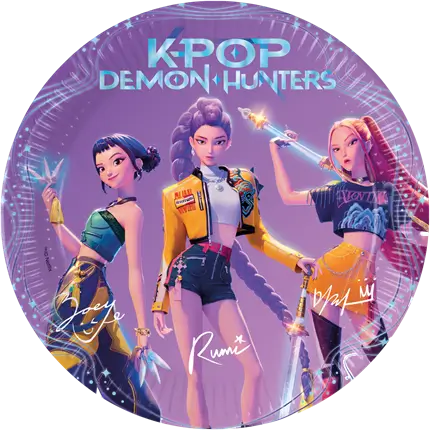 Pappteller K-POP Demon Hunters ø23cm - 8er-Set