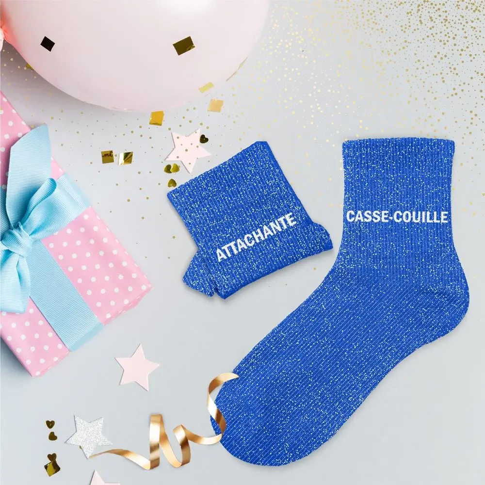 Glitzersocken Duo Anhänglich Nussknacker - Einheitsgröße 36-42