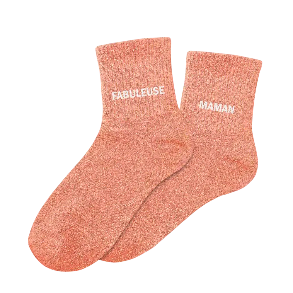 Socken Pailletten Duo Fabuleuse Maman - Einheitsgröße 36-42