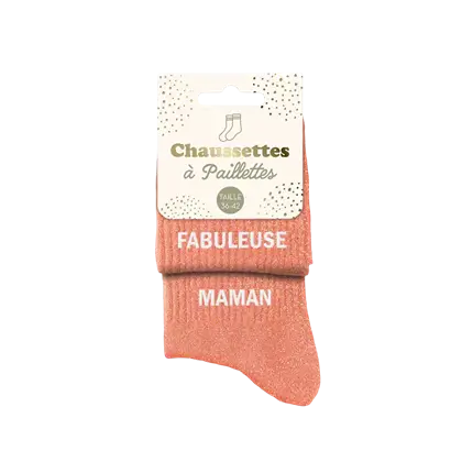 Socken Pailletten Duo Fabuleuse Maman - Einheitsgröße 36-42