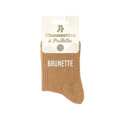 Glitzersocken Brunette - Einheitsgröße 36-42
