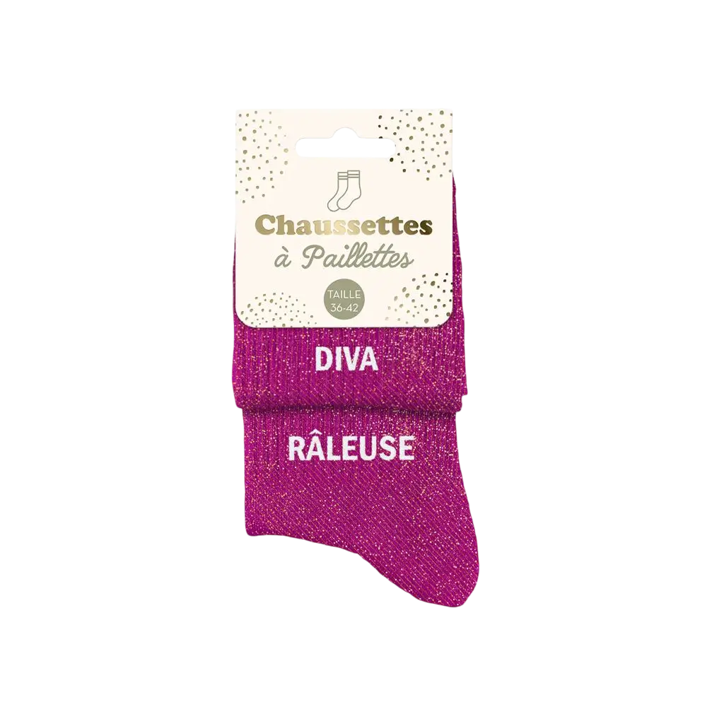 Socken Pailletten Duo Diva Râleuse - Einheitsgröße 36-42