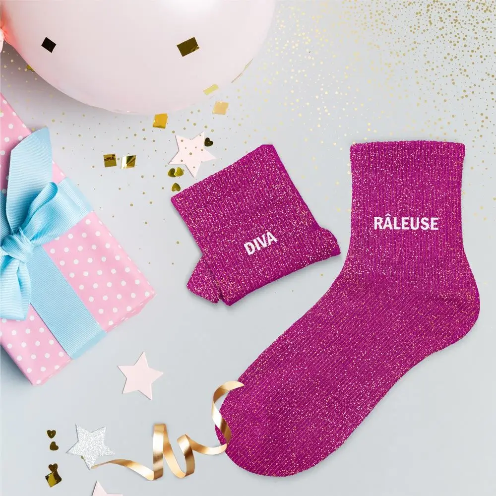Socken Pailletten Duo Diva Râleuse - Einheitsgröße 36-42