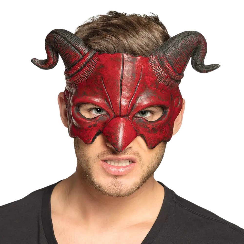 Halbmaske Dämon mit Hörnern